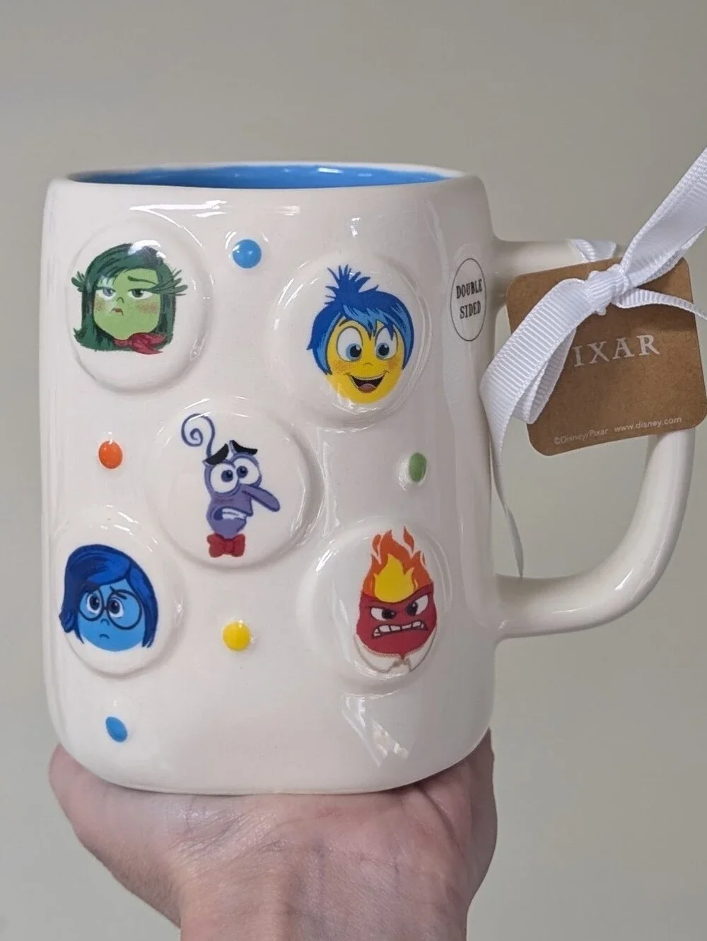 Rae Dunn x Pixar Inside Out MIXED EMOTIONS Double Sided Embossed Character Mug👾 - Picture 2 of 8